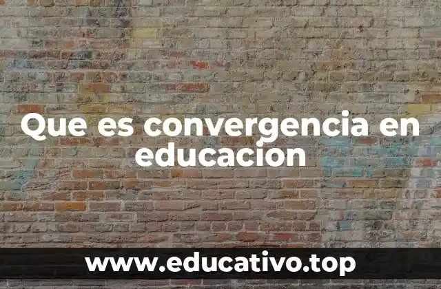Que es convergencia en educacion