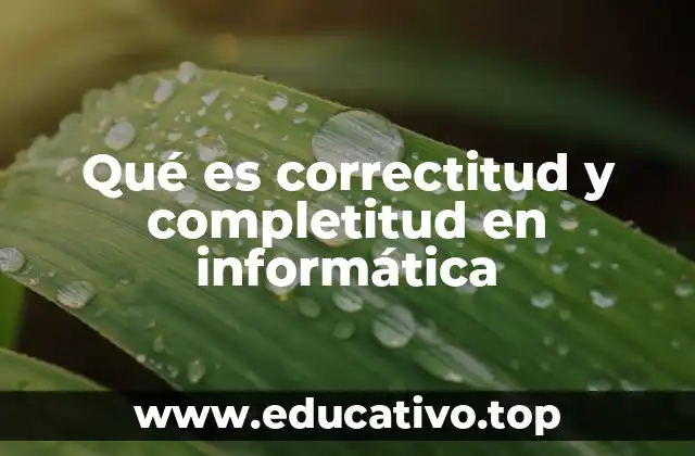 Qué es correctitud y completitud en informática