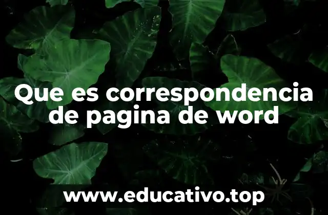 Que es correspondencia de pagina de word