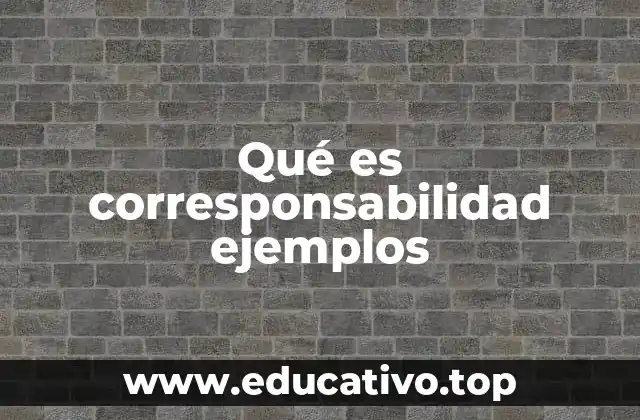 Qué es corresponsabilidad ejemplos
