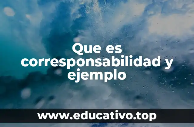 Que es corresponsabilidad y ejemplo