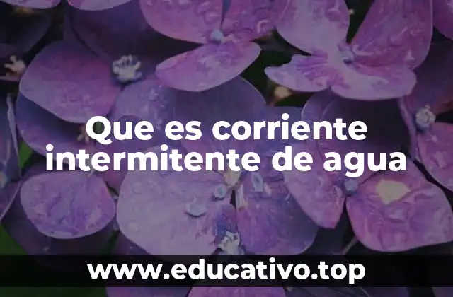 Que es corriente intermitente de agua