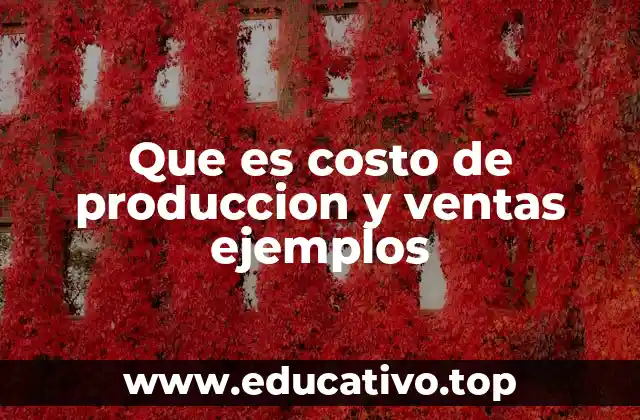 Que es costo de produccion y ventas ejemplos