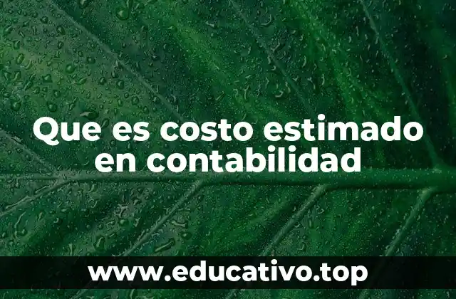 Que es costo estimado en contabilidad
