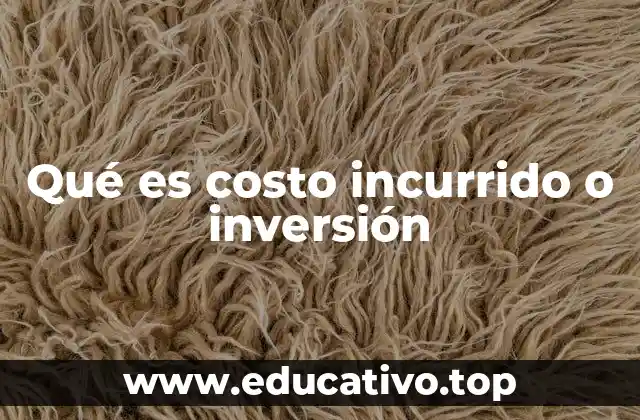 Qué es costo incurrido o inversión