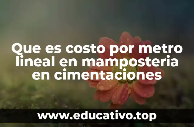 Que es costo por metro lineal en mamposteria en cimentaciones