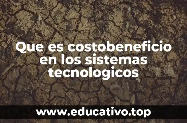 Que es costobeneficio en los sistemas tecnologicos