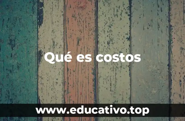 Qué es costos