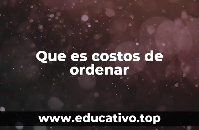 Que es costos de ordenar