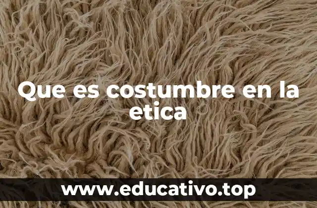 Que es costumbre en la etica