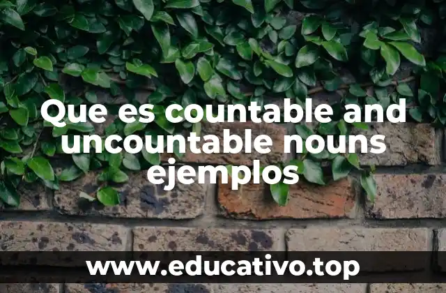 Que es countable and uncountable nouns ejemplos