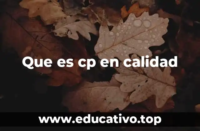 Que es cp en calidad