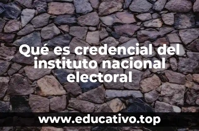 Qué es credencial del instituto nacional electoral