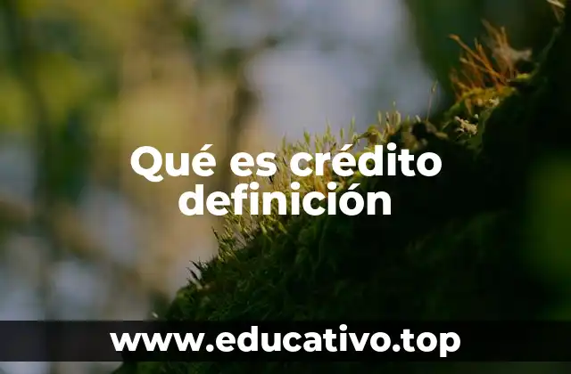 Qué es crédito definición