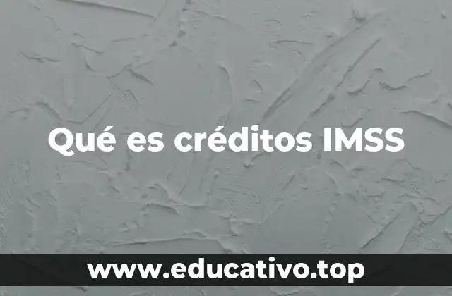 Qué es créditos IMSS
