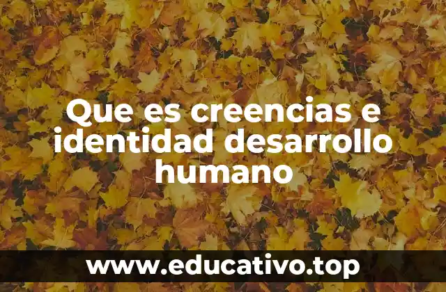 Que es creencias e identidad desarrollo humano
