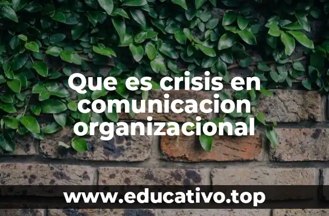 Que es crisis en comunicacion organizacional