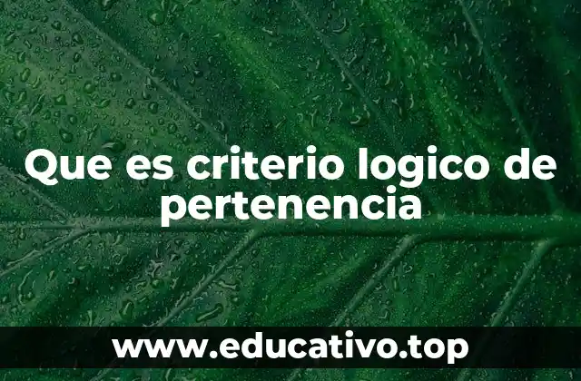 Que es criterio logico de pertenencia