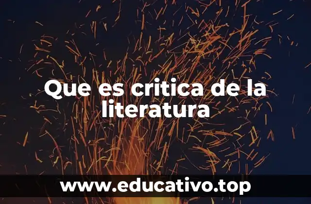 Que es critica de la literatura