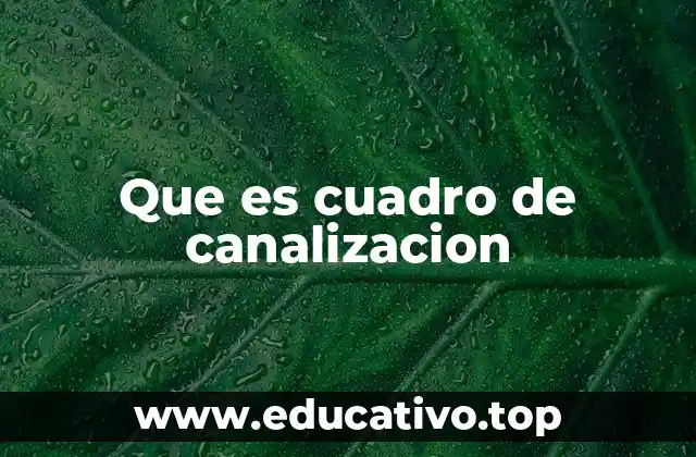 Que es cuadro de canalizacion