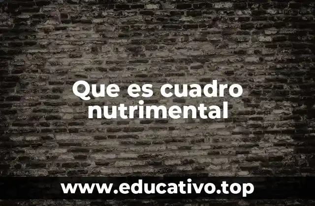 Que es cuadro nutrimental