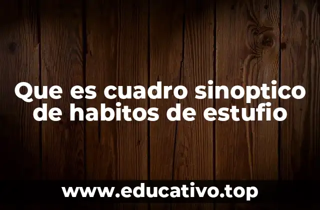 Que es cuadro sinoptico de habitos de estufio