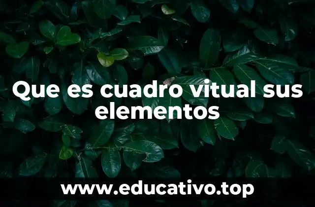 Que es cuadro vitual sus elementos