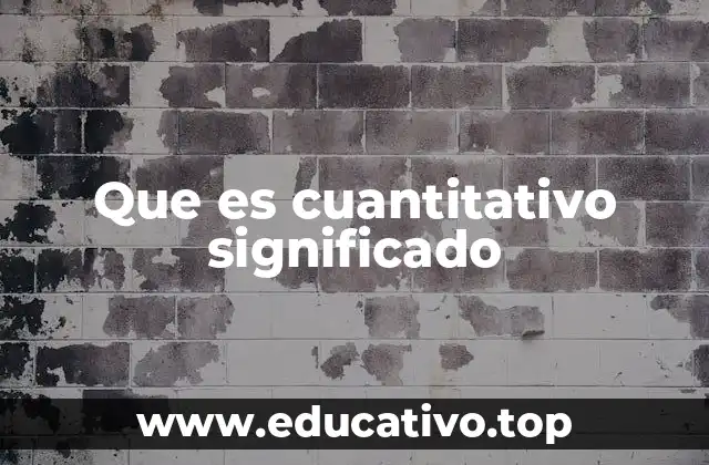 Que es cuantitativo significado
