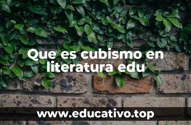 Que es cubismo en literatura edu