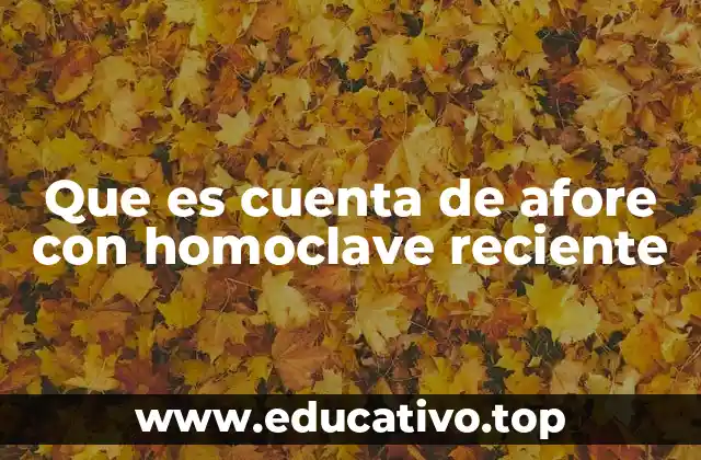 Que es cuenta de afore con homoclave reciente