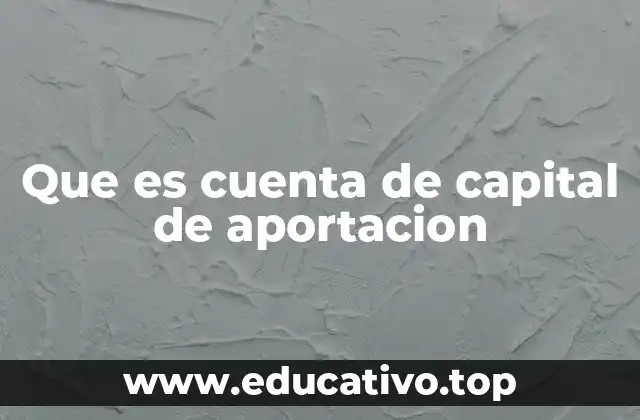 Que es cuenta de capital de aportacion