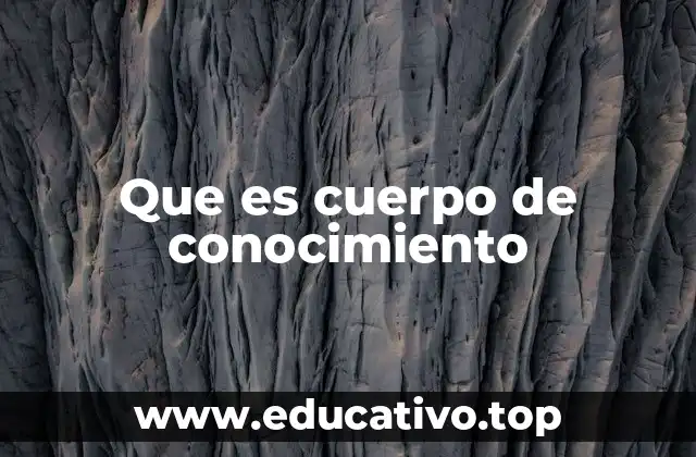 Que es cuerpo de conocimiento
