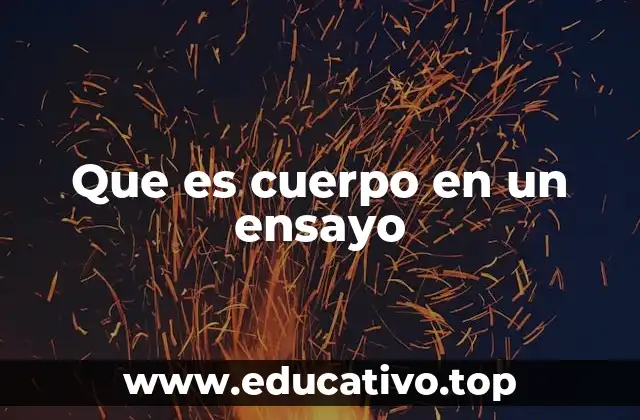 Que es cuerpo en un ensayo
