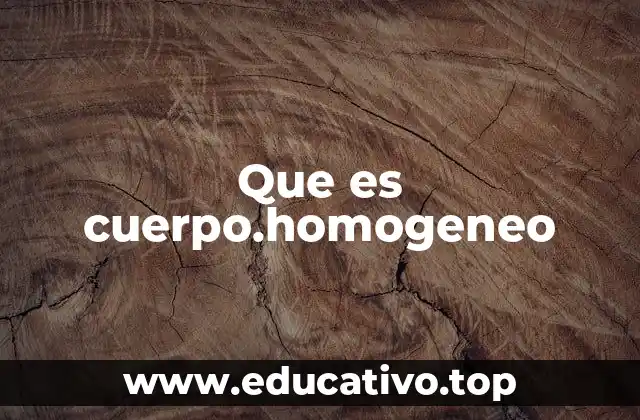 Diferencias entre cuerpos homogéneos y heterogéneos