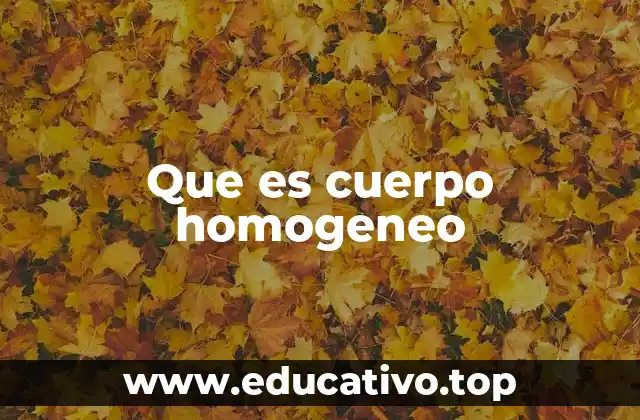 Que es cuerpo homogeneo
