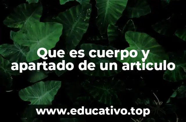 Que es cuerpo y apartado de un articulo