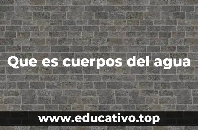 Que es cuerpos del agua