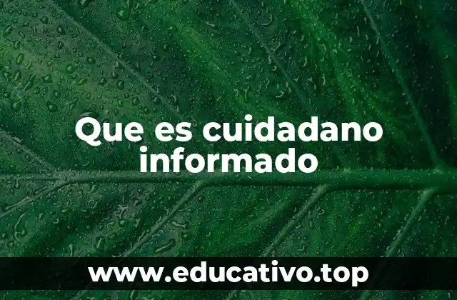 Que es cuidadano informado