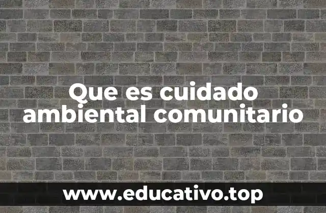 Que es cuidado ambiental comunitario