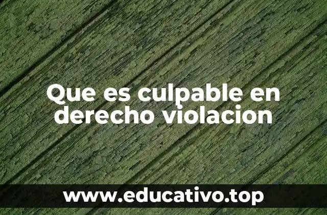 Que es culpable en derecho violacion