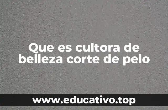 Que es cultora de belleza corte de pelo