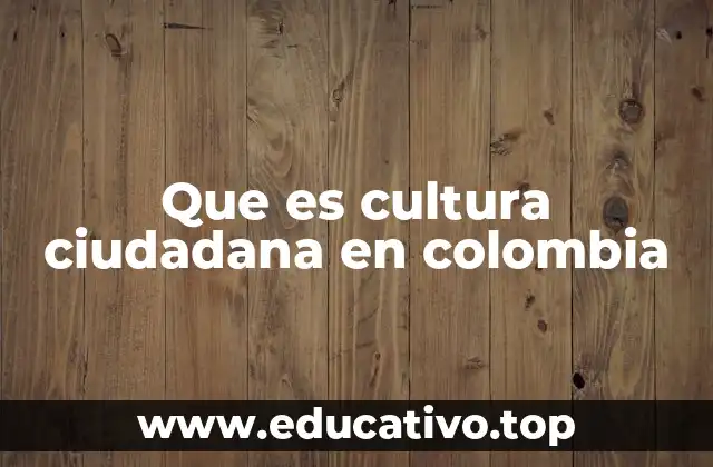 Que es cultura ciudadana en colombia