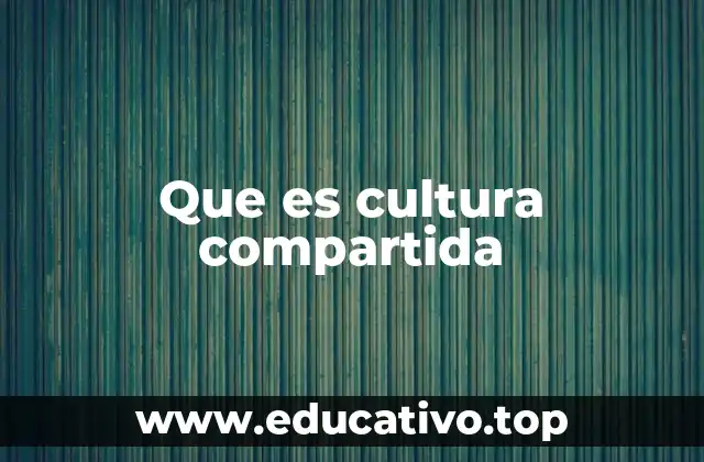 Que es cultura compartida
