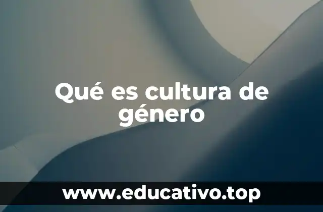 Qué es cultura de género