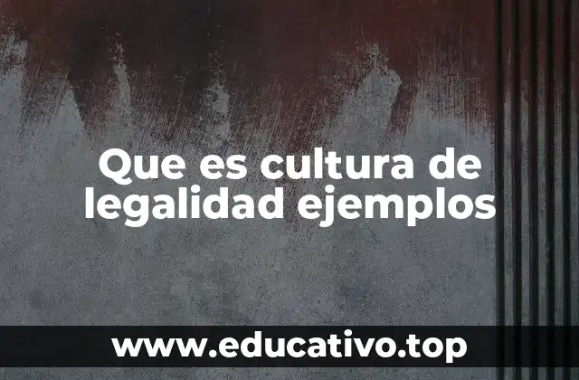 Que es cultura de legalidad ejemplos