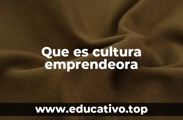 Que es cultura emprendeora