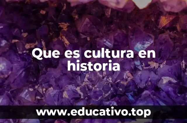Que es cultura en historia