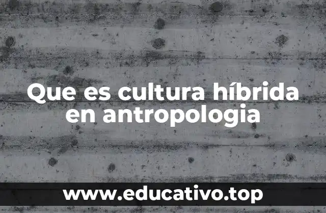 Que es cultura híbrida en antropologia