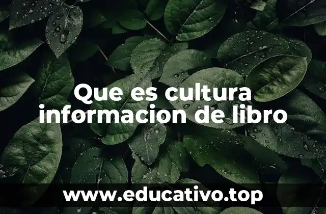 Que es cultura informacion de libro