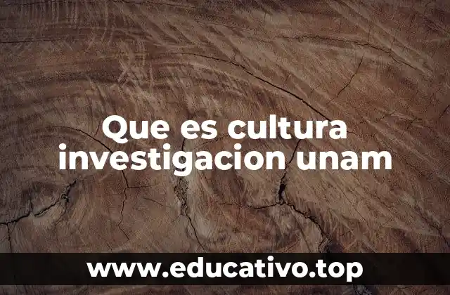 Que es cultura investigacion unam